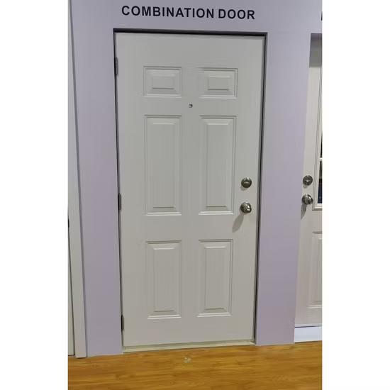 No Cracking Powder Coating Wooden Fireproof Door for Office Buildings