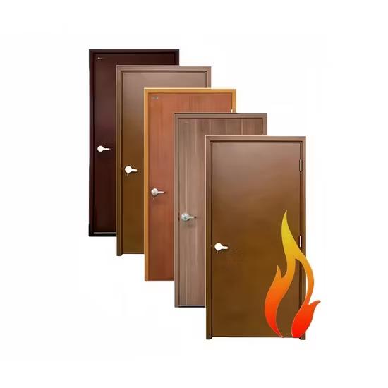High Temperature Resistance Swing Inward Outward Hotel Wooden Fireproof Door